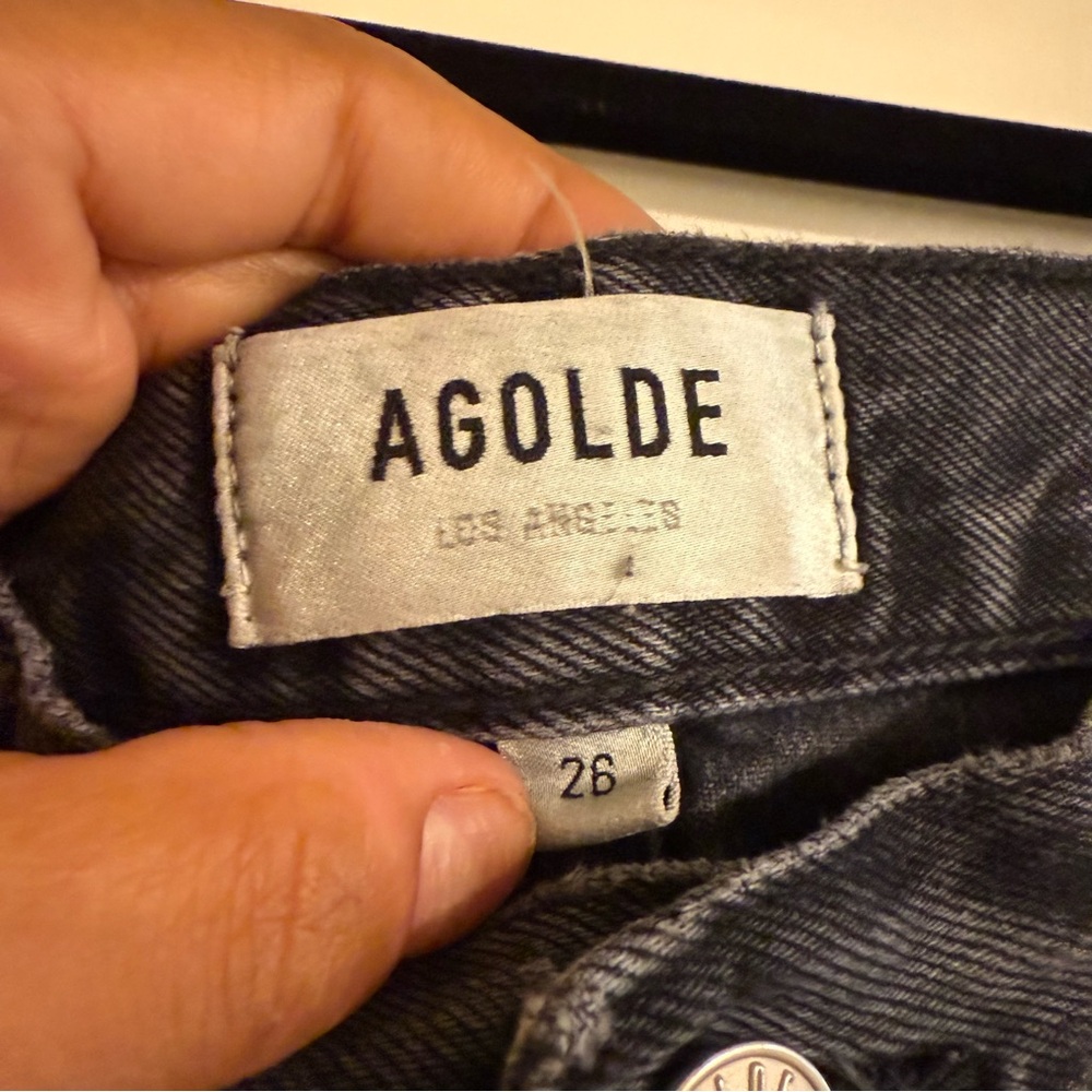 Agolde Riley High Rise Straight Crop Jeans Ripped / Distressed (Contraband) - Picture 11 of 11